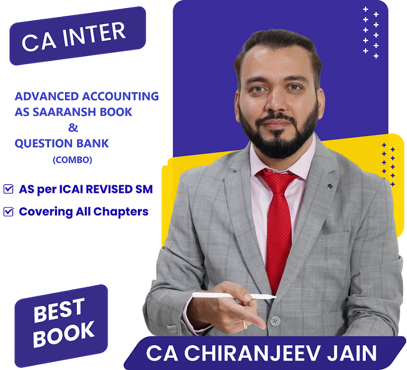 CA Inter – Advanced Accounting (AS) SAARANSH Book – 3rd Edition & Question Bank (Combo) by CA Chiranjeev Jain