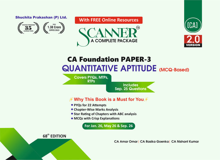 Shuchita Scanner CA Foundation Paper-3 Quantitative Aptitude Green Edition.