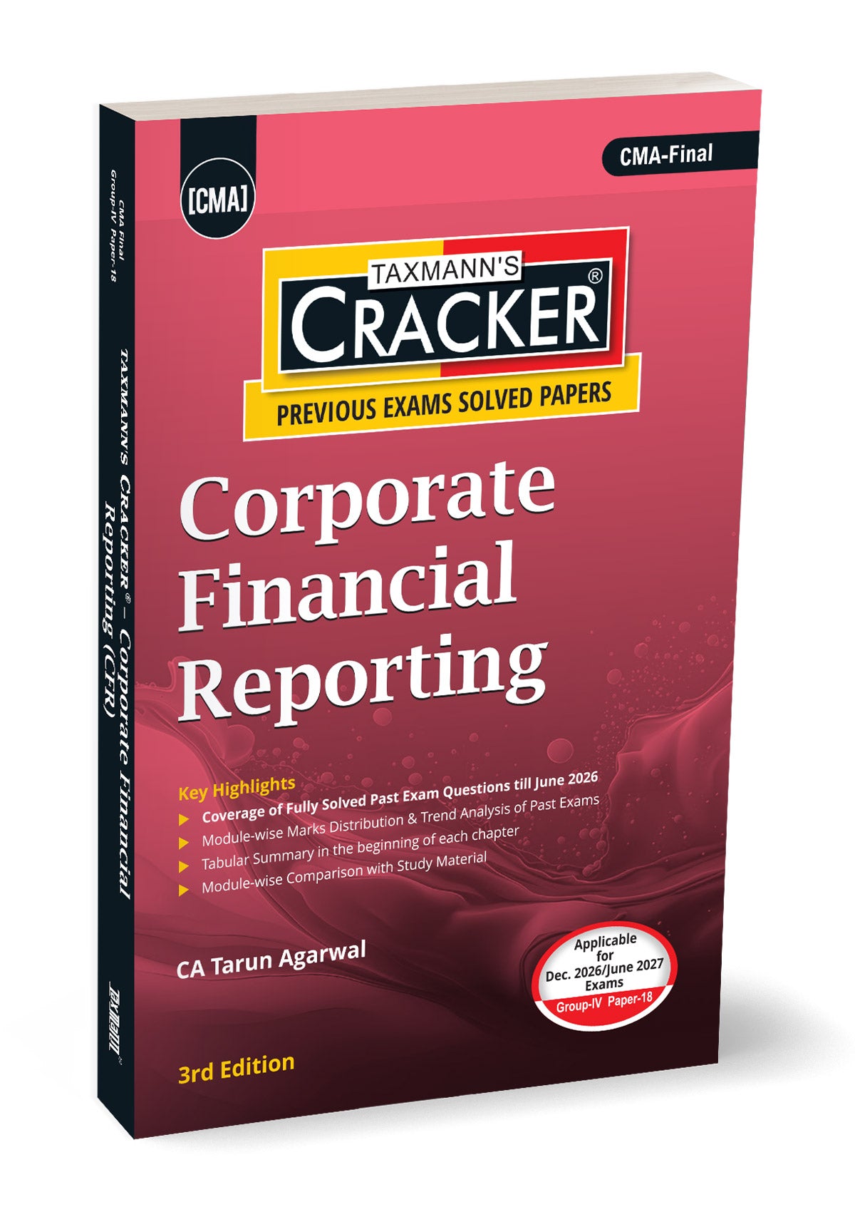 Taxmann Cracker - Corporate Financial Reporting (CFR) Book for CMA Final by Tarun Agarwal