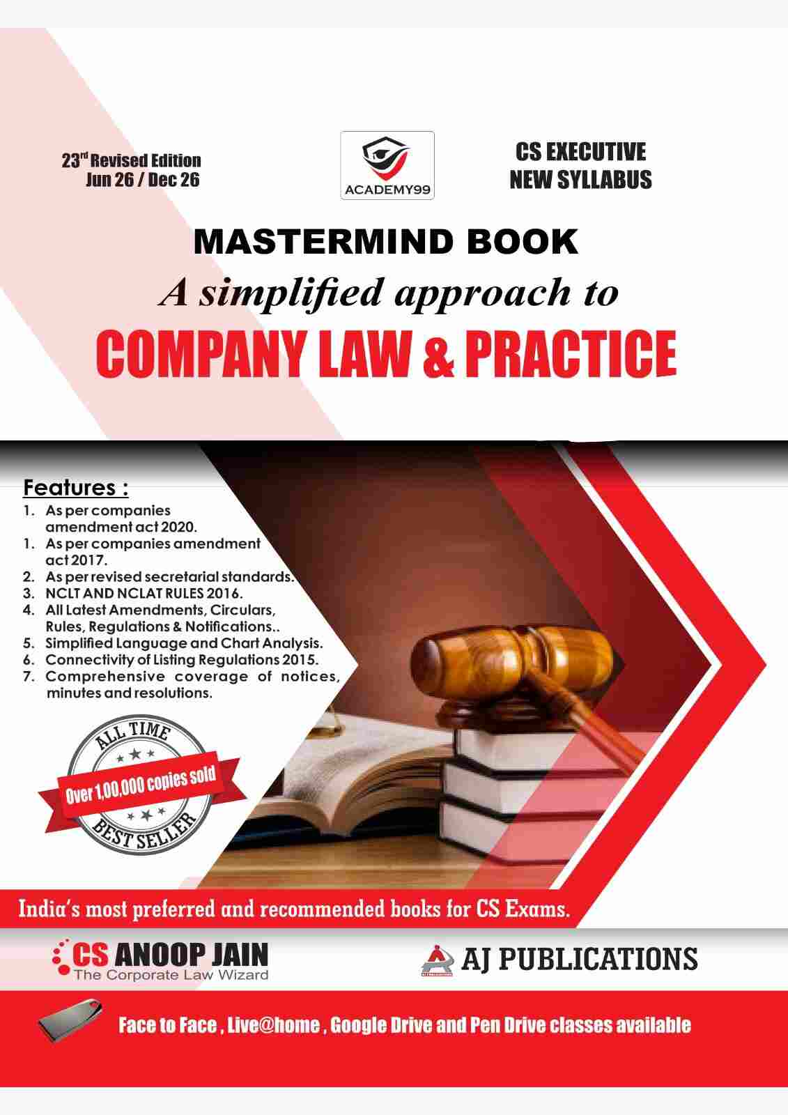 CS Executive Mastermind Book A simplified approach to Company Law & Practice by CS Anoop Jain
