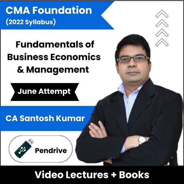 CMA Foundation (2022 Syllabus) Fundamentals of Business Economics & Management Video Lectures by Prof Vinit Kumar June Attempt (Pendrive)