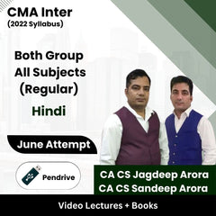 CMA Inter (2022 Syllabus) Both Group All Subjects (Regular) Video Lectures by CA CS Sandeep Arora, CA CS Jagdeep Arora June Attempt (Pendrive + Books)