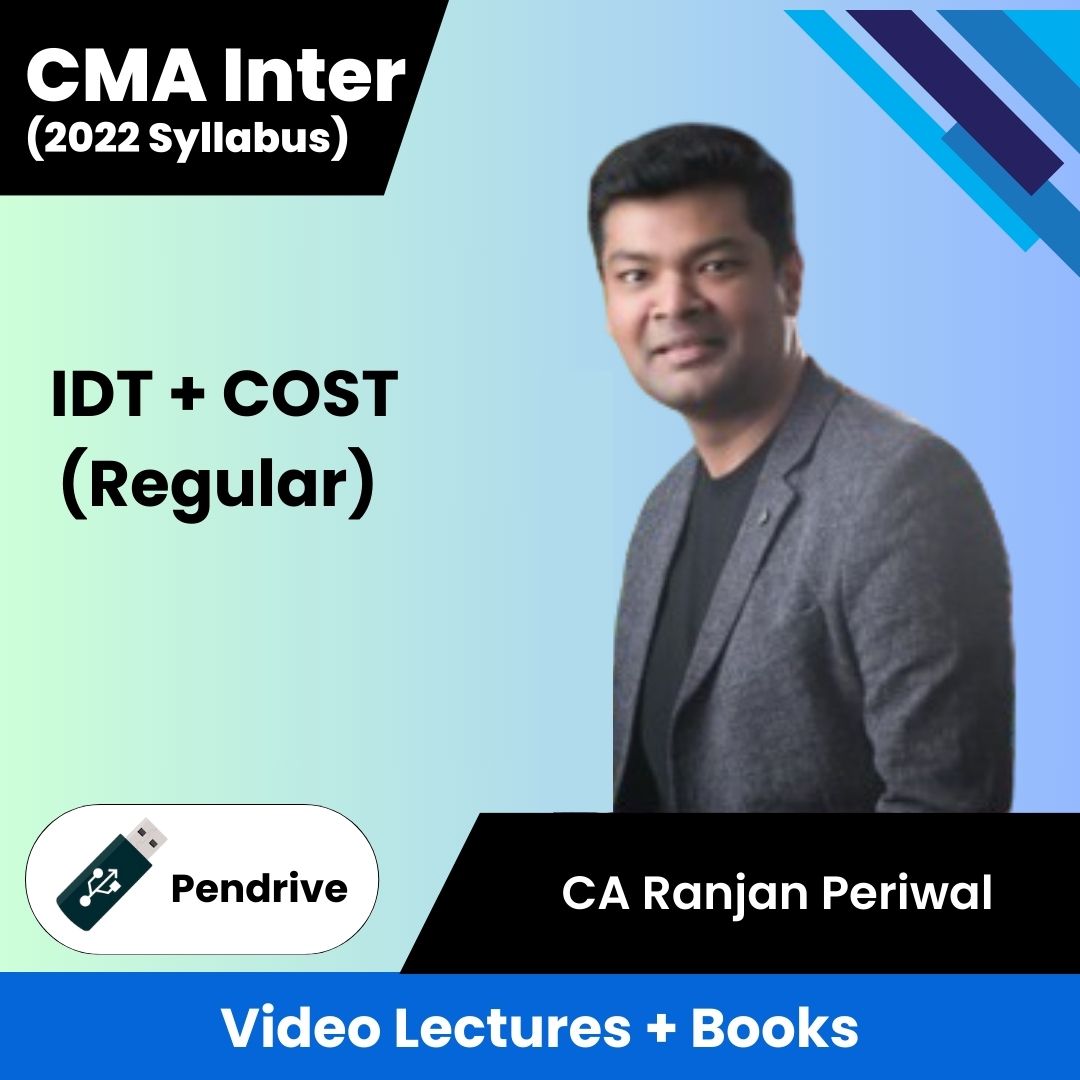 CMA Inter (2022 Syllabus) (IDT + COST) (Regular) Video Lectures by CA Ranjan Periwal (Pendrive)