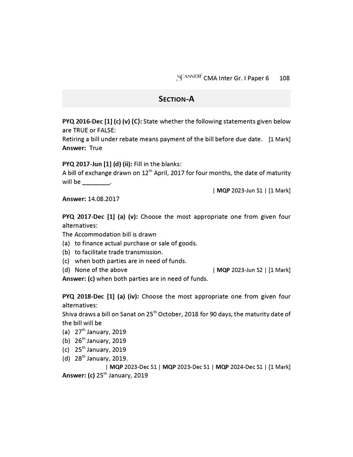 Shuchita Scanner CMA Inter Paper-6 Financial Accounting Green Edition