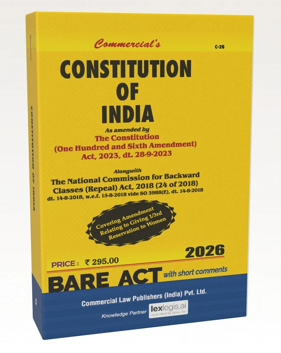 Commercial's The Constitution of India - The Bare Act Book