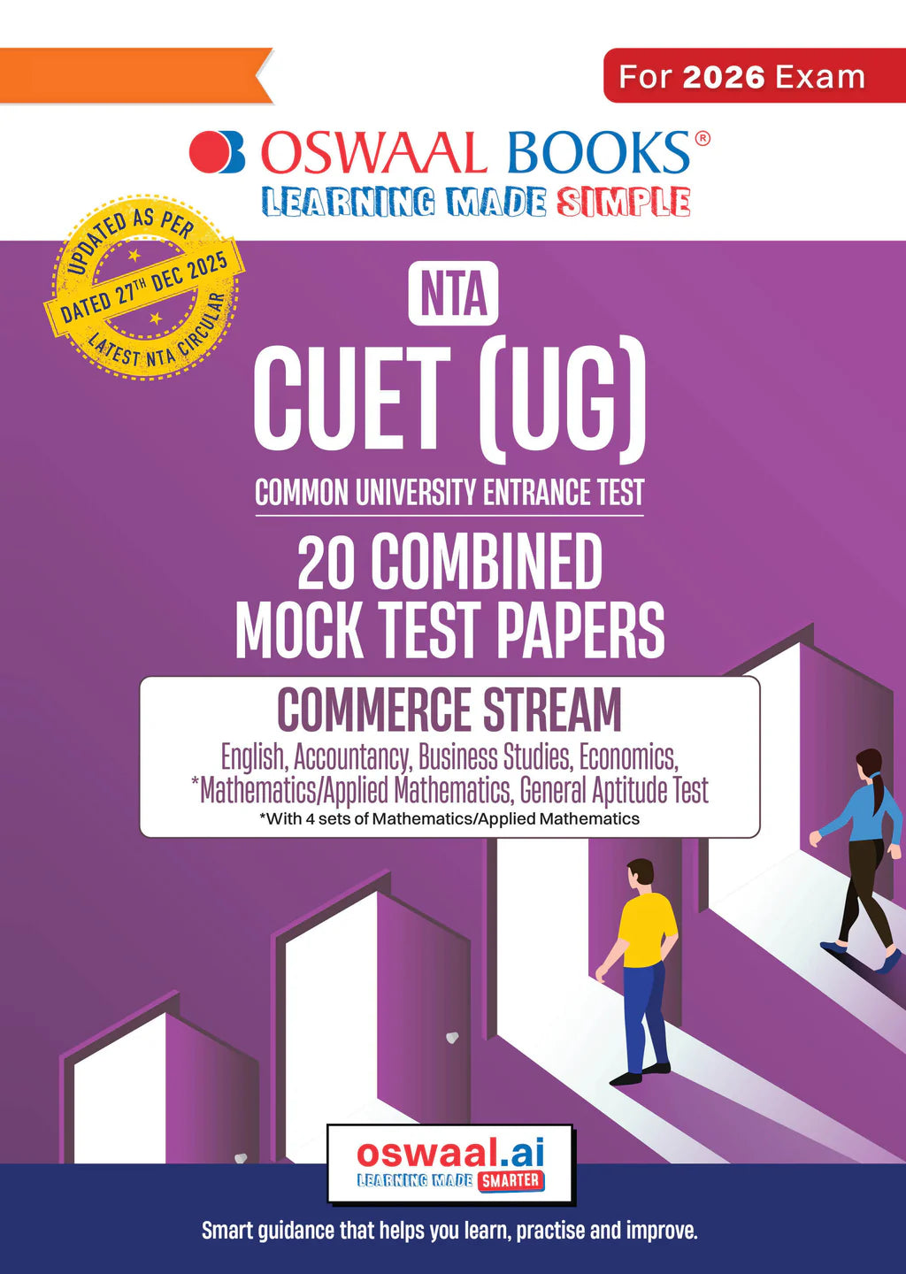 NTA CUET (UG) Mock Test Papers - Commerce Stream (English, Accountancy, Business Studies, Economics, Maths, General Aptitude Test) Book By Oswaal Books