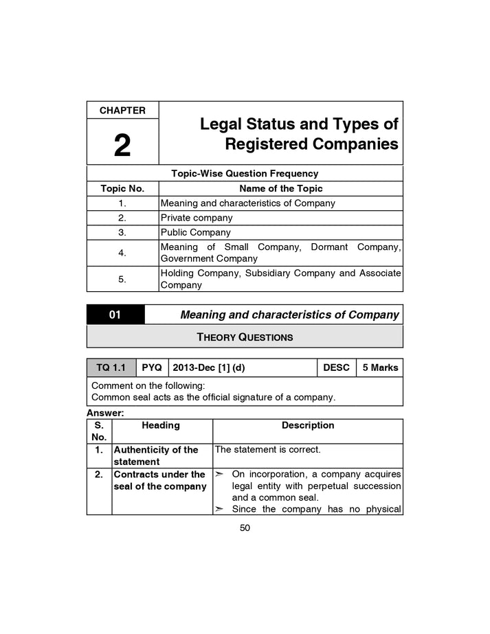 Shuchita Scanner CS Executive Paper-2 Company Law and Practice Green Edition