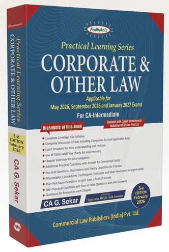 Commercial's Padhuka's (Practical Learning Series) (Paper 1 to 6) Combo Books for CA Inter by CA G. Sekar and CA B. Saravana Prasath
