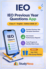 StudyNexa IEO Previous Year Questions App for Class 4 with Progress Report & Performance Analysis | English Olympiad Practice (SOF)