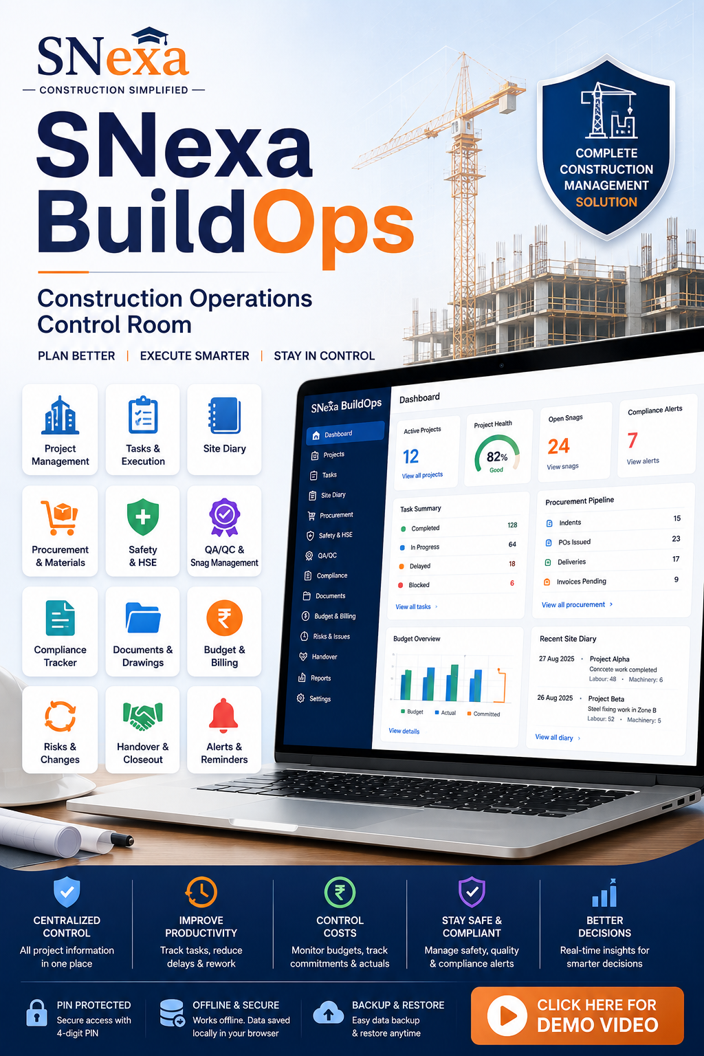 SNexa BuildOps – Construction Project Management Software