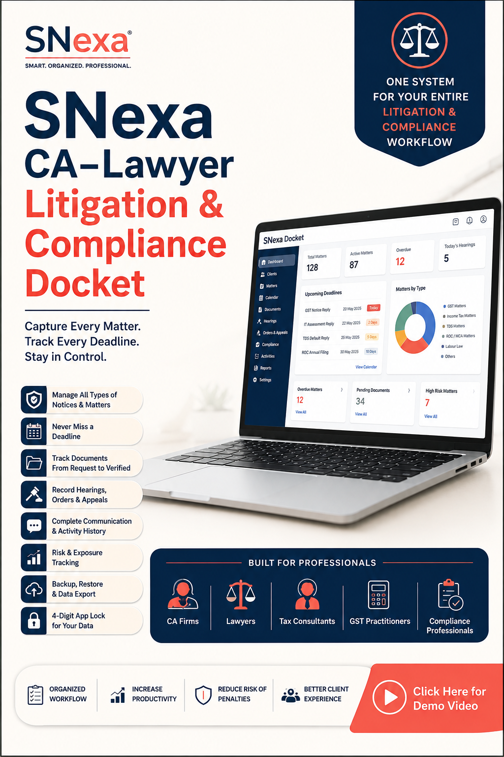 SNexa CA–Lawyer Litigation & Compliance Docket | Notice, Case & Compliance Management