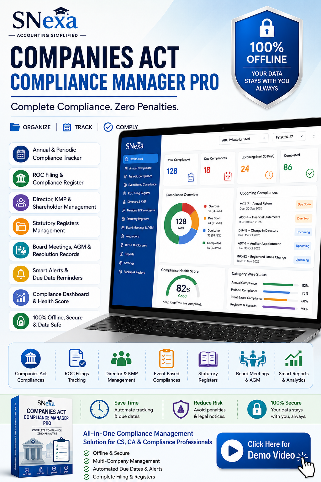 SNexa Companies Act Compliance Manager Pro | Companies Act Compliance Software