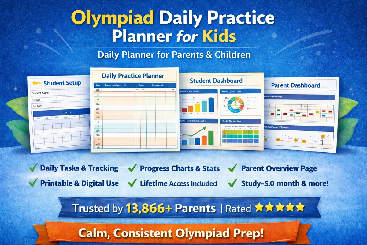 Olympiad Daily Practice Planner for Kids (Parent-Guided System)