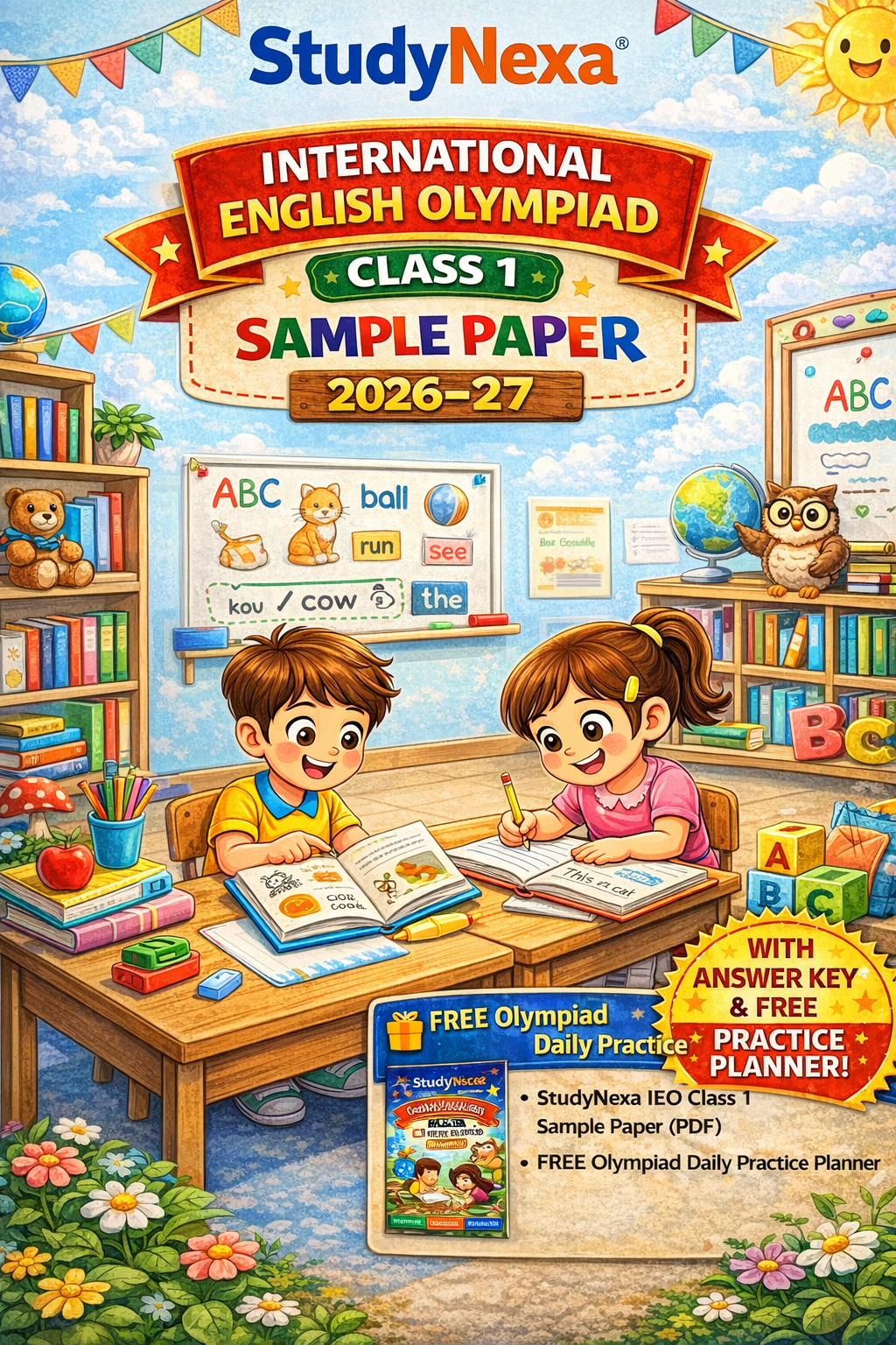 IEO Class 1 Sample Paper 2026–27 | StudyNexa International English Olympiad Practice Book