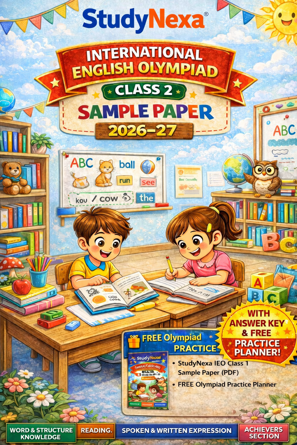 IEO Class 2 Sample Paper 2026–27 | StudyNexa International English Olympiad Practice Book