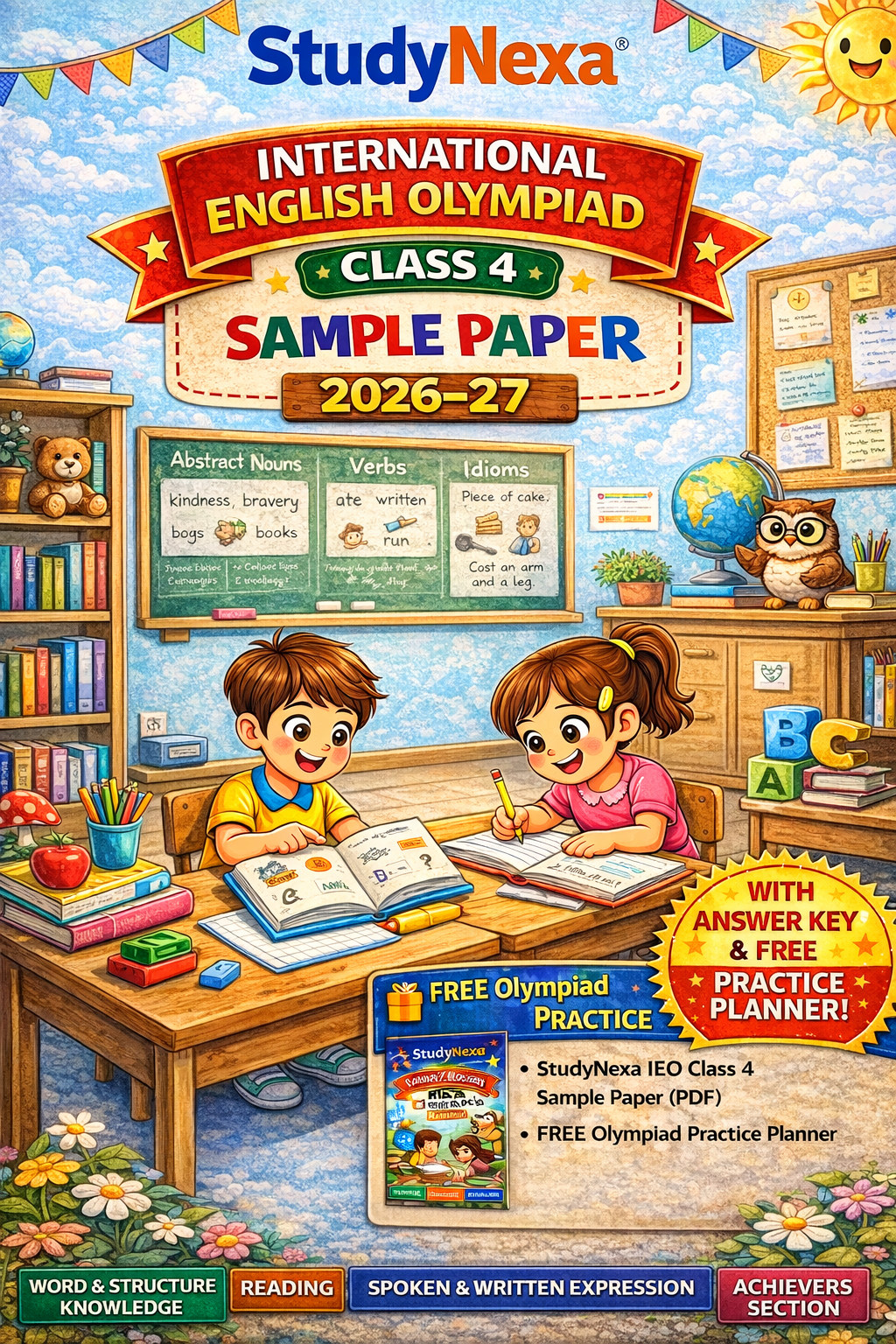 IEO Class 4 Sample Paper 2026–27 | StudyNexa International English Olympiad Practice Book