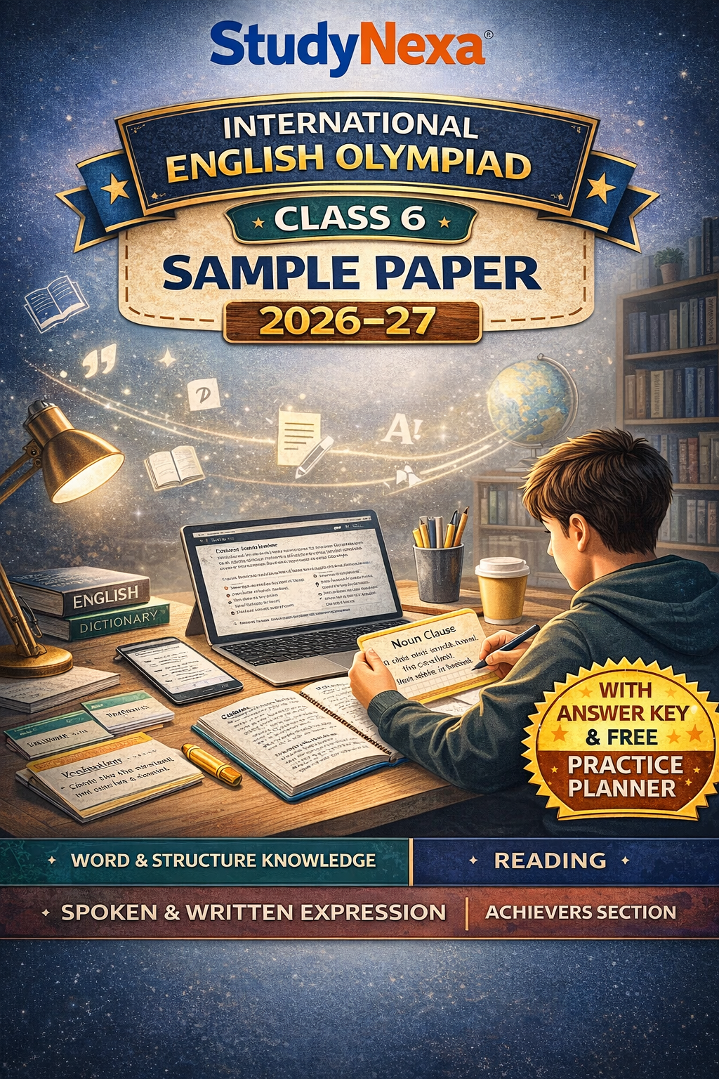 IEO Class 6 Sample Paper 2026–27 | StudyNexa International English Olympiad Practice Book
