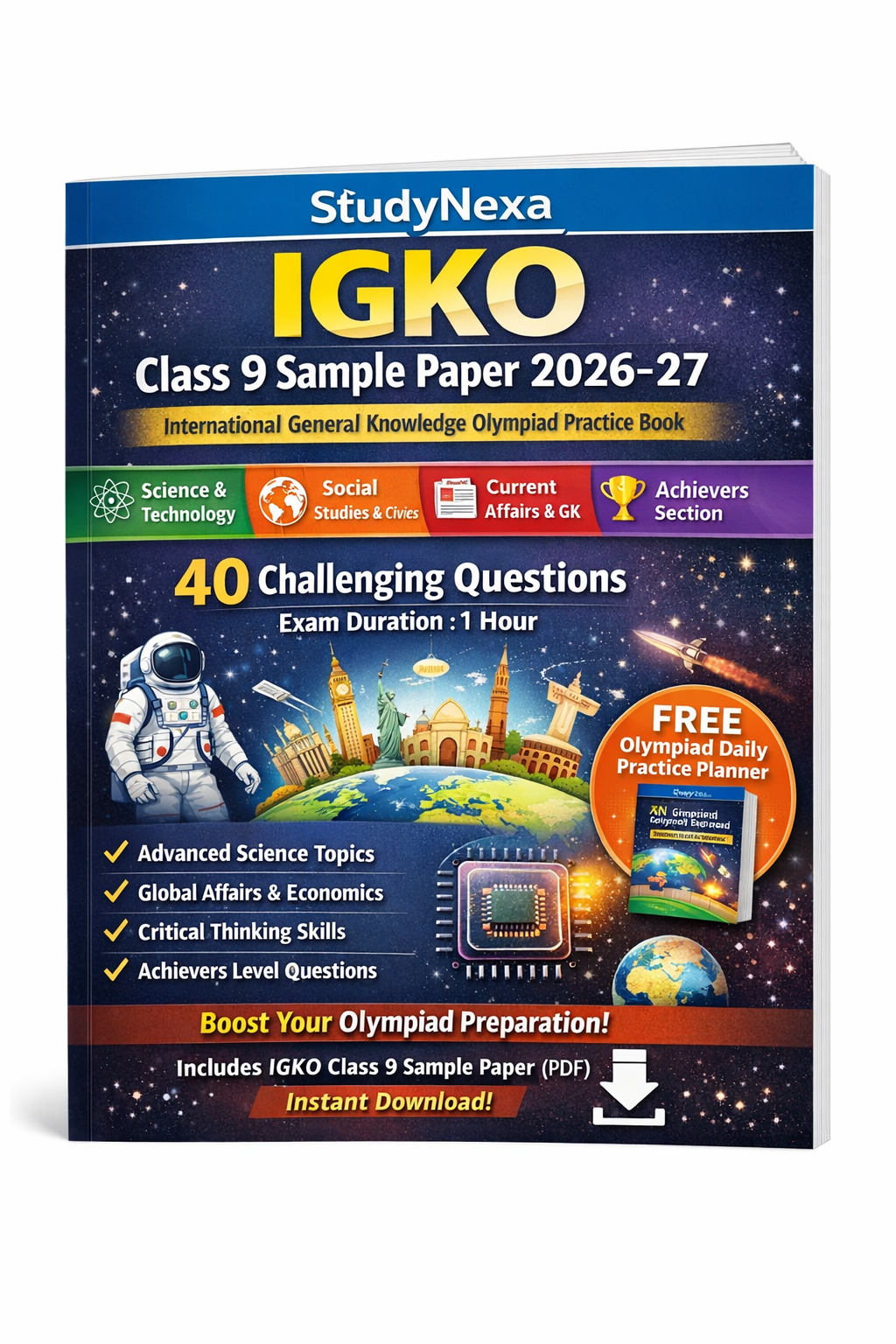 IGKO Class 9 Sample Paper 2026–27 | StudyNexa International General Knowledge Olympiad Practice Book