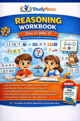StudyNexa Reasoning Workbook Class 3 (2026–27) | Advanced Verbal & Non-Verbal Reasoning Book