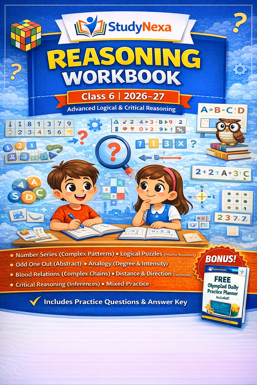 StudyNexa Reasoning Workbook Class 6 (2026–27) | Advanced Logical & Critical Reasoning Book
