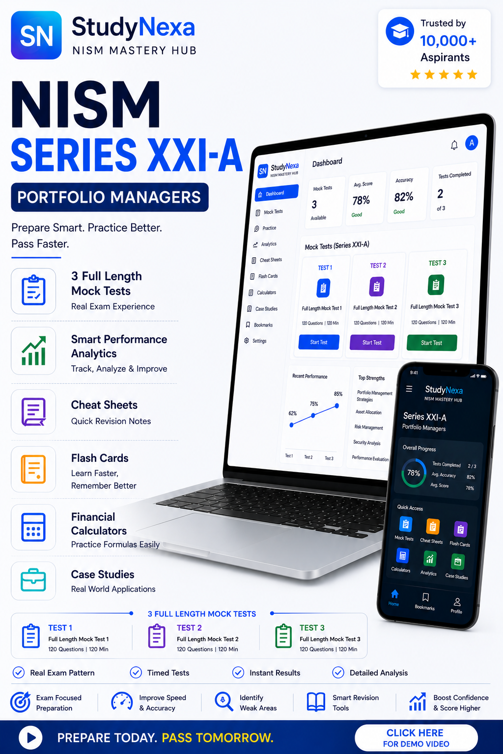 StudyNexa NISM Series XXI-A Mock Test App | 3 Full Mock Tests