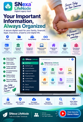 SNexa LifeNode – Digital Legacy Vault | Secure Family, Financial, Legal & Digital Information Organizer
