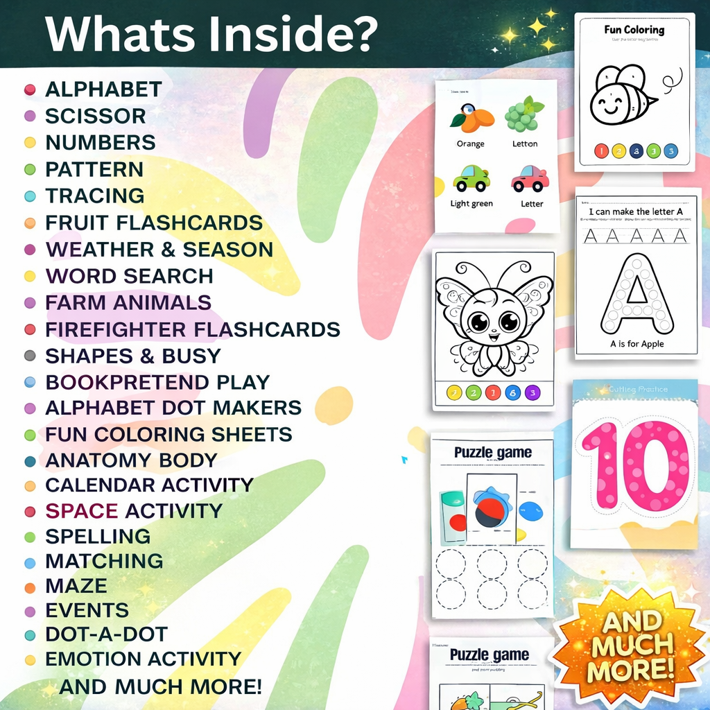 StudyNexa 16000+ Kids Learning Activities Bundle 🎯 | Worksheets, Games, Flashcards & Printable Learning Pack
