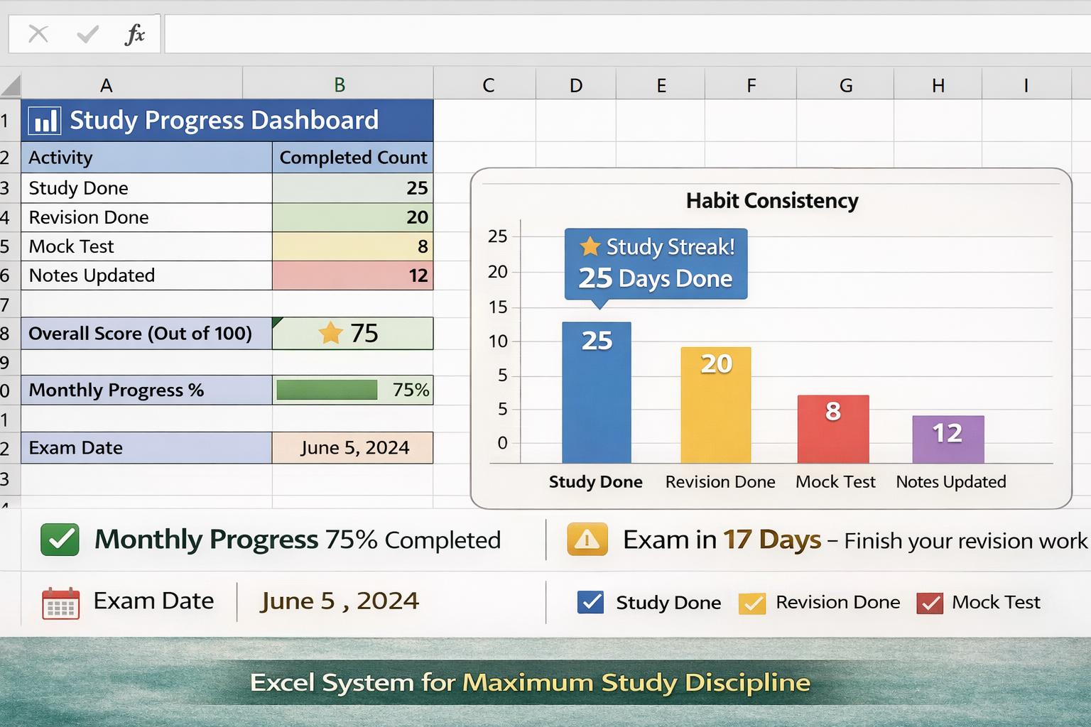 Study Planner PRO – Monthly Habit Dashboard