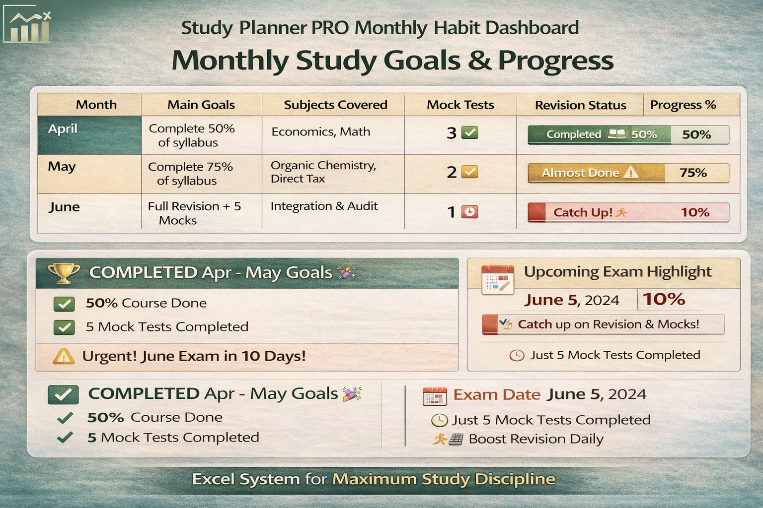 Study Planner PRO – Monthly Habit Dashboard