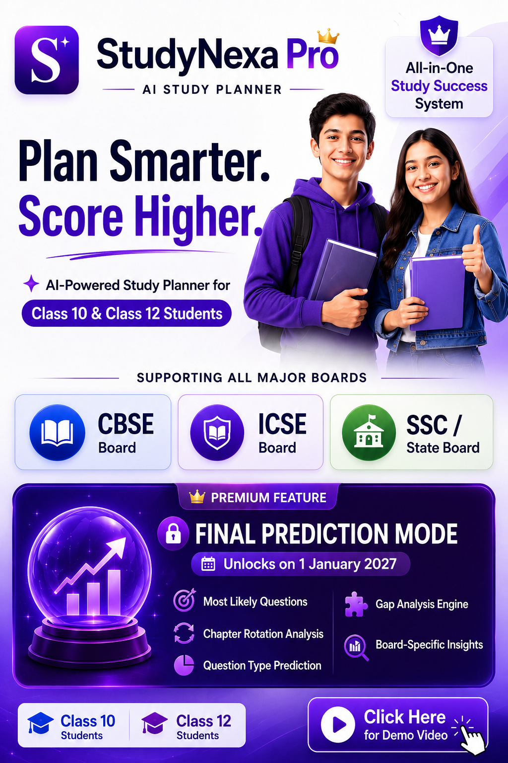 StudyNexa Pro – AI Study Planner for Class 10 & 12 Students