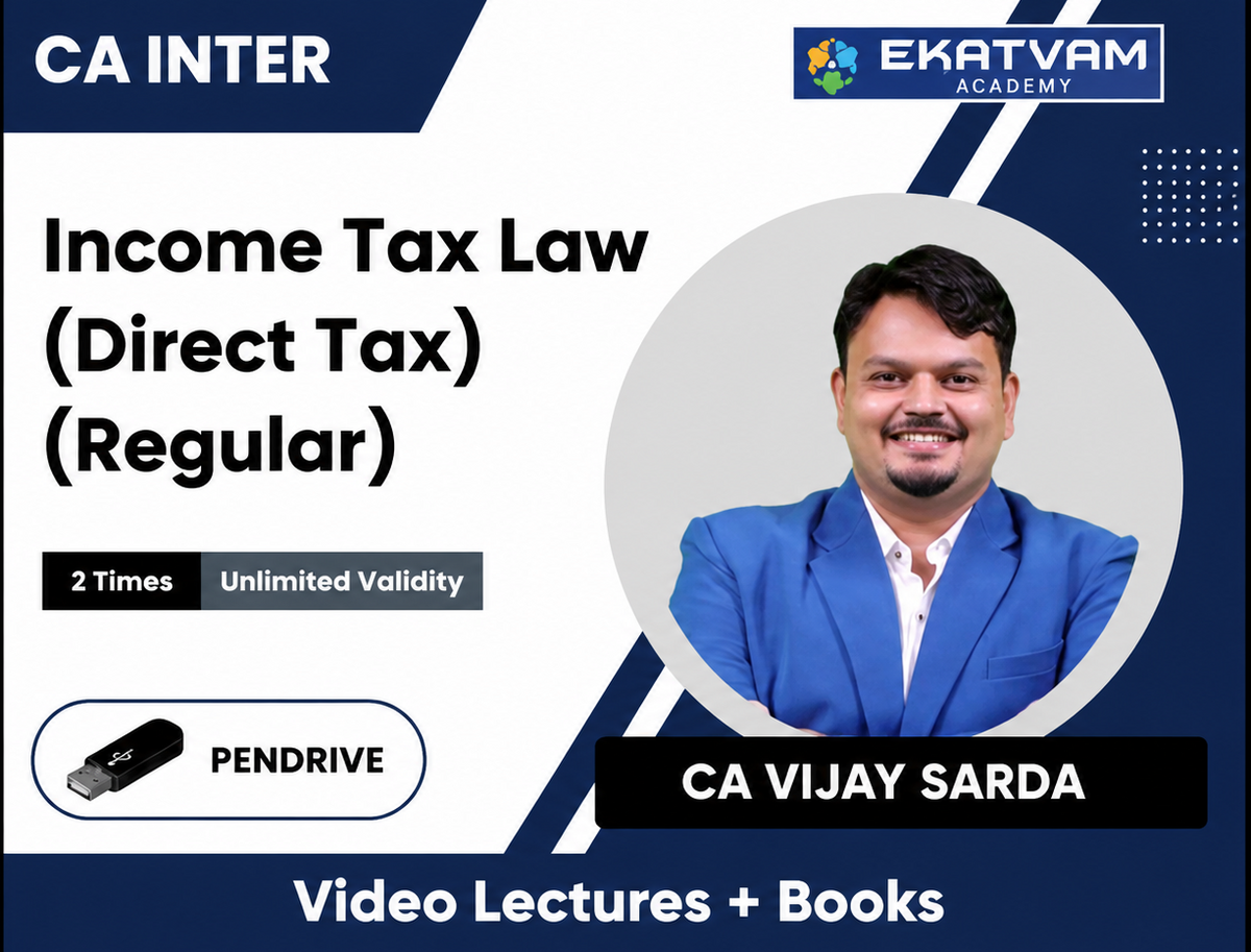 CA Inter Income Tax Law (Direct Tax) (Regular) Video Lectures by CA Vijay Sarda (Pen Drive, 2 Times, Unlimited Validity)