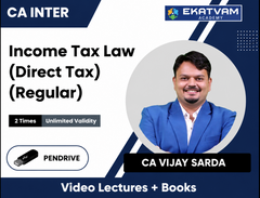 CA Inter Income Tax Law (Direct Tax) (Regular) Video Lectures by CA Vijay Sarda (Pen Drive, 2 Times, Unlimited Validity)