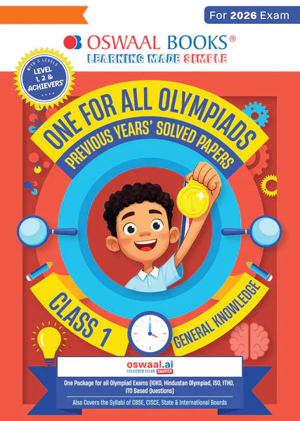 One For All General Knowledge Olympiad Previous Years' Solved Papers Class 1 by Oswaal Books