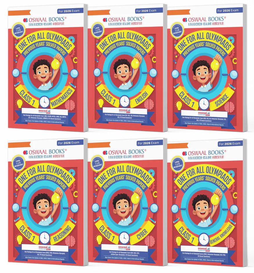 One For All Olympiad Previous Years' Solved Papers Class 1 (Set of 6 Books) by Oswaal Books