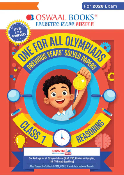 One For All Reasoning Olympiad Previous Years' Solved Papers Class 1 by Oswaal Books