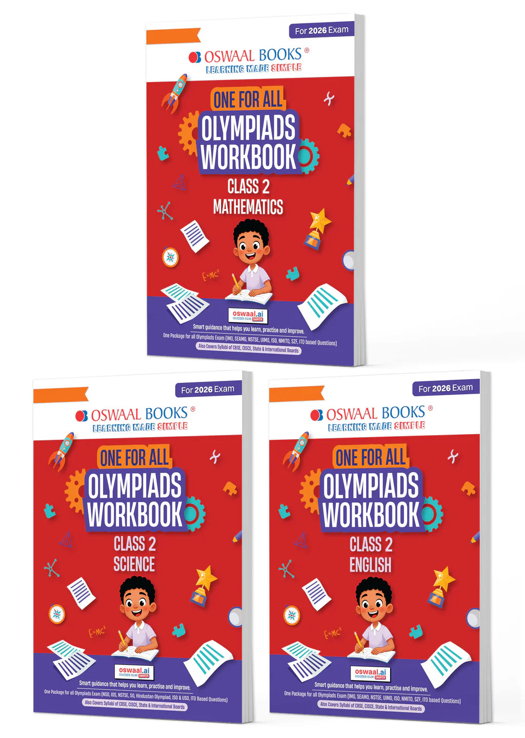 One For All Olympiad Workbook Class 2 (Maths, Science and English) Set of 3 Books by Oswaal Books