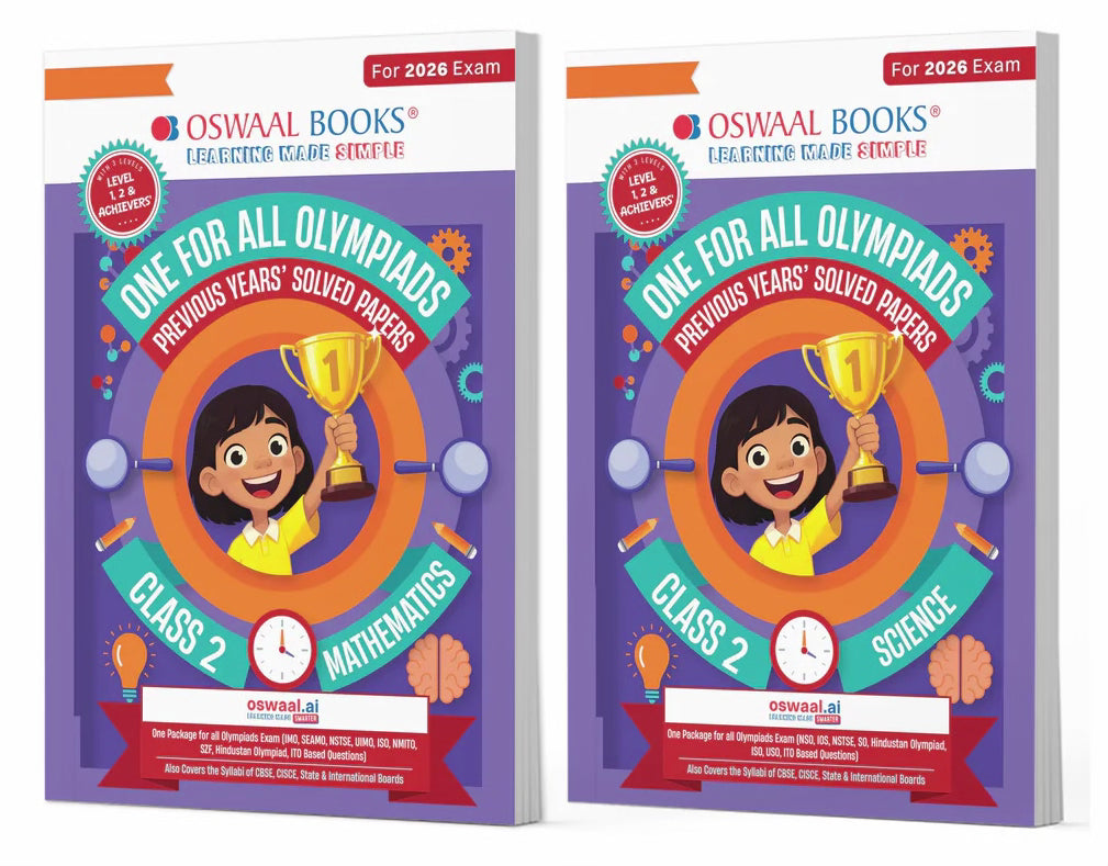One For All (Maths + Science) Olympiad Previous Years' Solved Papers Class 2 (Set of 2 Books) by Oswaal Books
