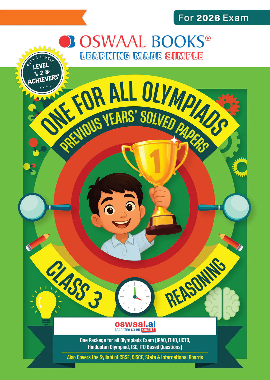 One For All Reasoning Olympiad Previous Years' Solved Papers Class 3 by Oswaal Books