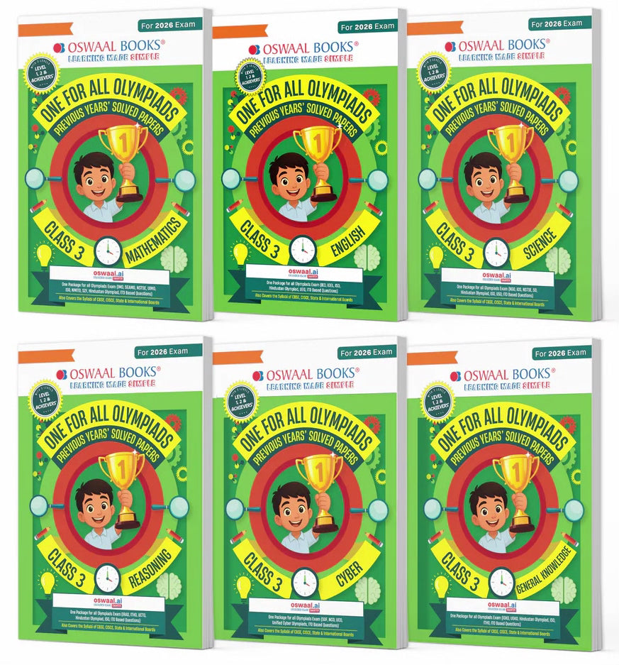 One For All Olympiad Previous Years' Solved Papers Class 3 (Set of 6 Books) by Oswaal Books