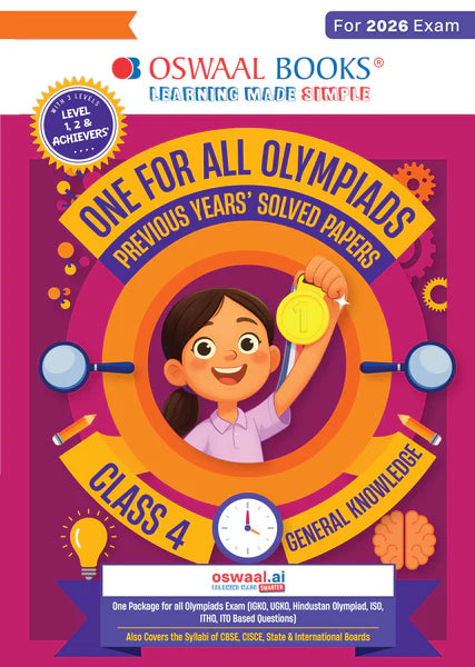 One For All General Knowledge Olympiad Previous Years' Solved Papers Class 4 by Oswaal Books