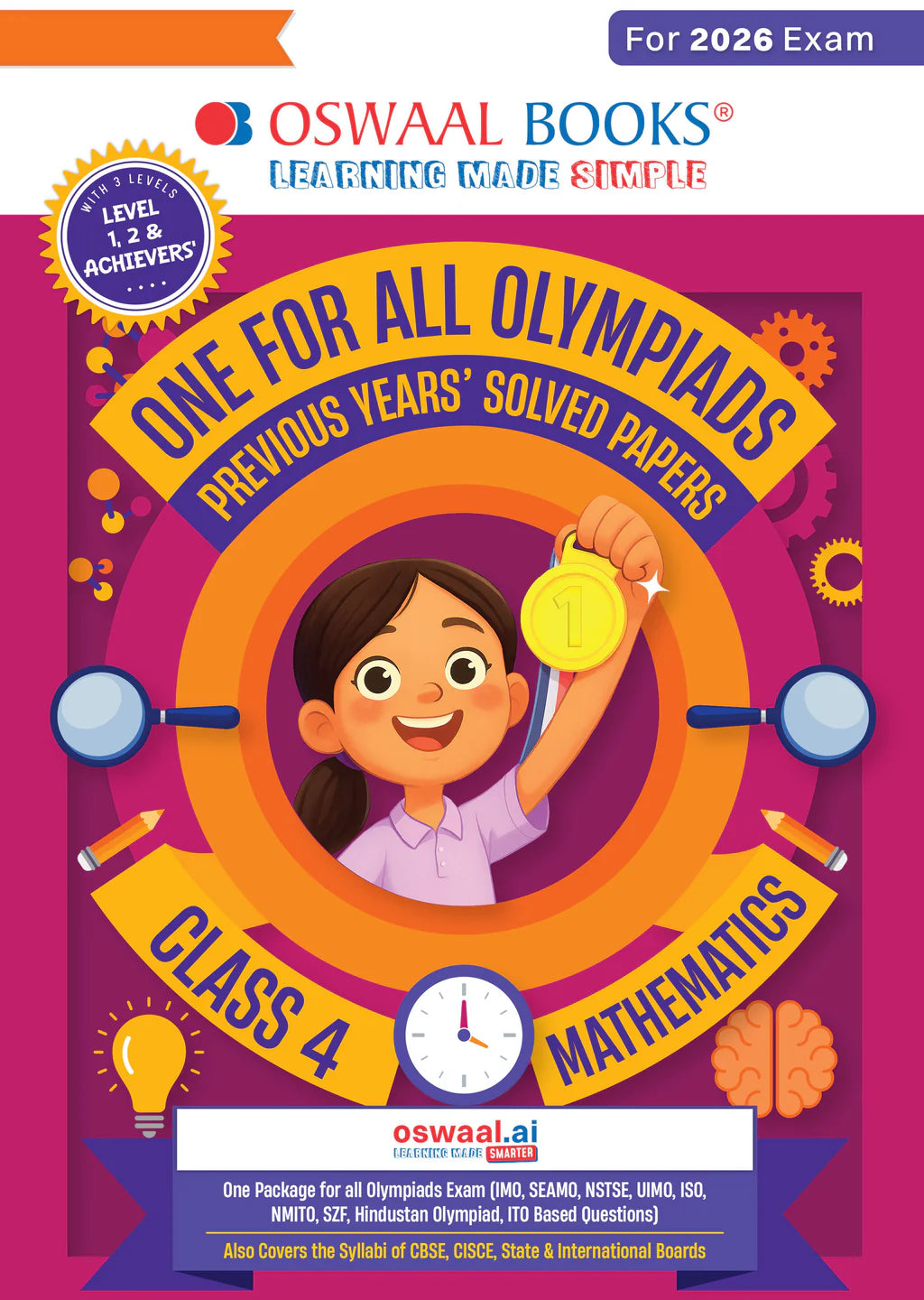 One For All Mathematics Olympiad Previous Years' Solved Papers Class 4 by Oswaal Books