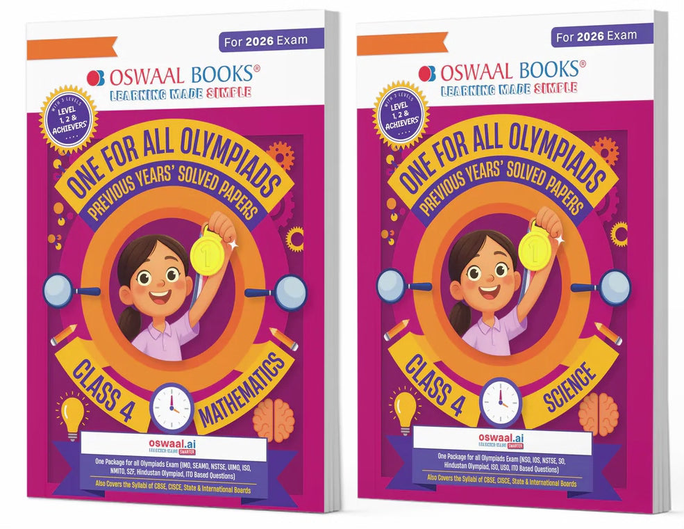 One For All (Maths + Science) Olympiad Previous Years' Solved Papers Class 4 (Set of 2 Books) by Oswaal Books