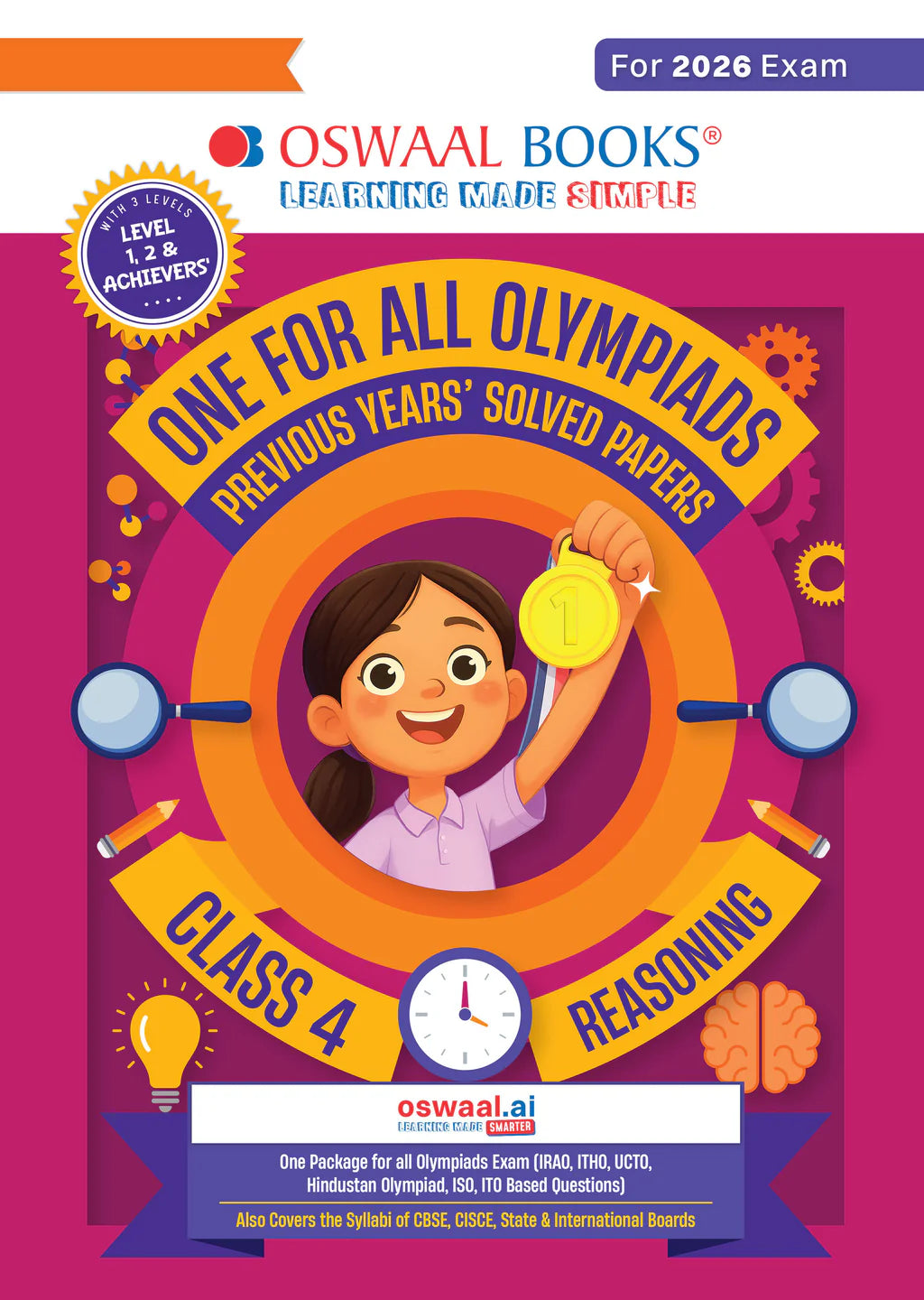 One For All Reasoning Olympiad Previous Years' Solved Papers Class 4 by Oswaal Books