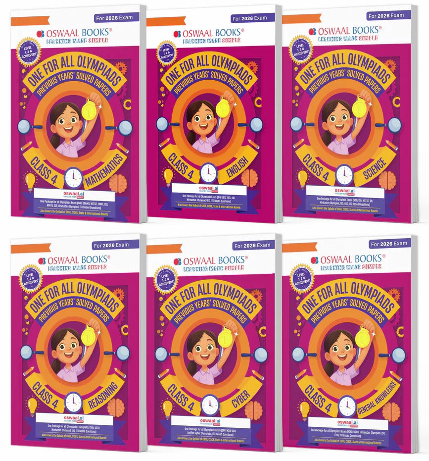 One For All Olympiad Previous Years' Solved Papers Class 4 (Set of 6 Books) by Oswaal Books