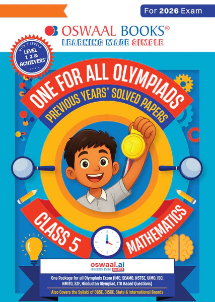 One For All Mathematics Olympiad Previous Years' Solved Papers Class 5 by Oswaal Books