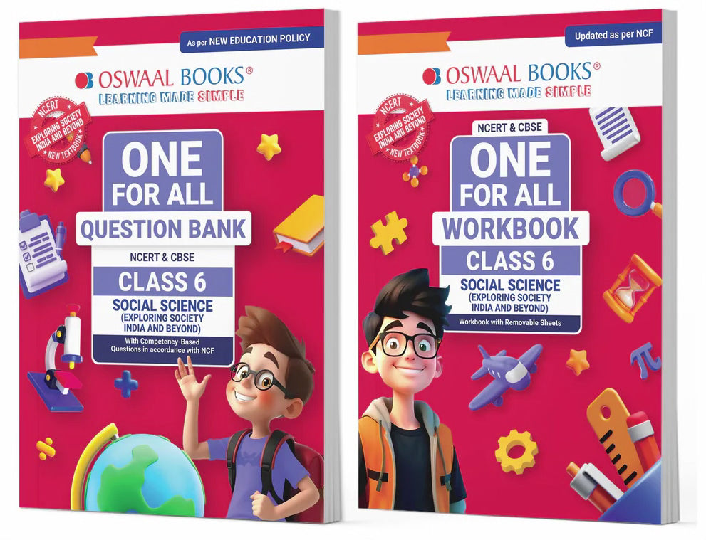 One For All Question Bank + One For All Workbook (NCERT & CBSE) for Class 6 Social Science (Set of 2 Books) for Latest Exams by Oswaal Books