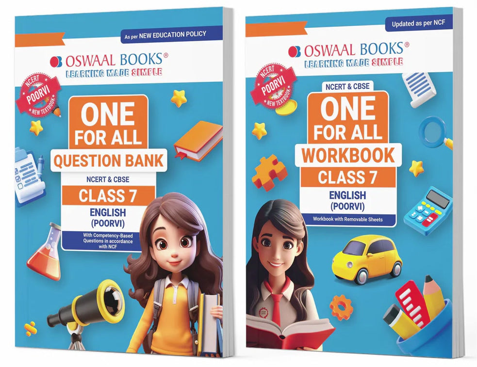 One For All Question Bank + One For All Workbook (NCERT & CBSE) for Class 7 English (Set of 2 Books) by Oswaal Books
