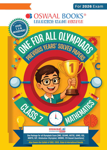 One For All Mathematics Olympiad Previous Years' Solved Papers Class 7 by Oswaal Books