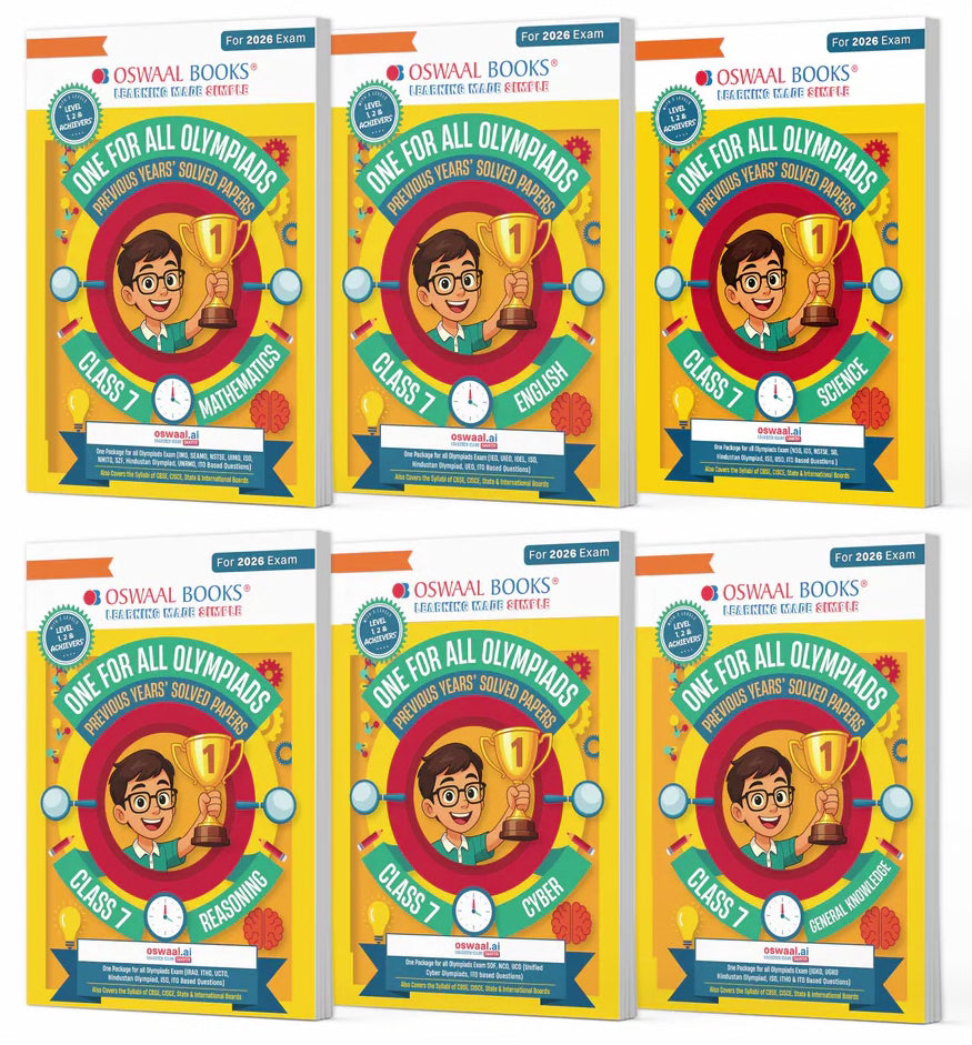 One For All Olympiad Previous Years' Solved Papers Class 7 (Set of 6 Books) by Oswaal Books
