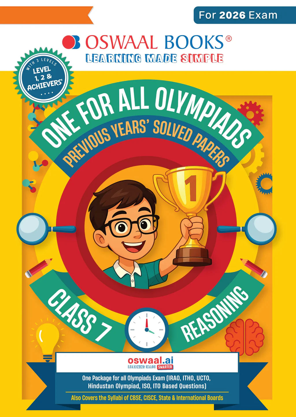 One For All Reasoning Olympiad Previous Years' Solved Papers Class 7 by Oswaal Books